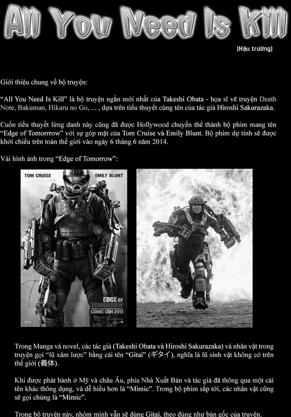 Truyện Tranh Cuộc Chiến Luân Hồi - All You Need Is Kill trang 4