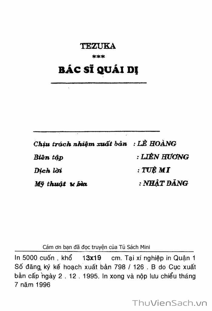 Truyện Tranh Bác Sĩ Quái Dị - Black Jack trang 3266