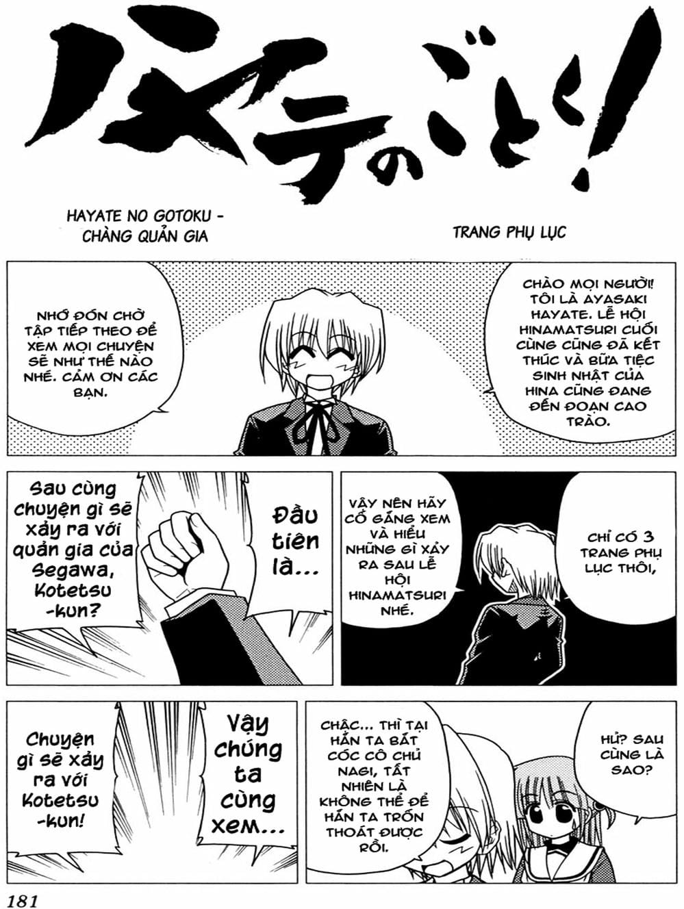 Truyện Tranh Chàng Quản Gia - Hayate No Gotoku trang 4