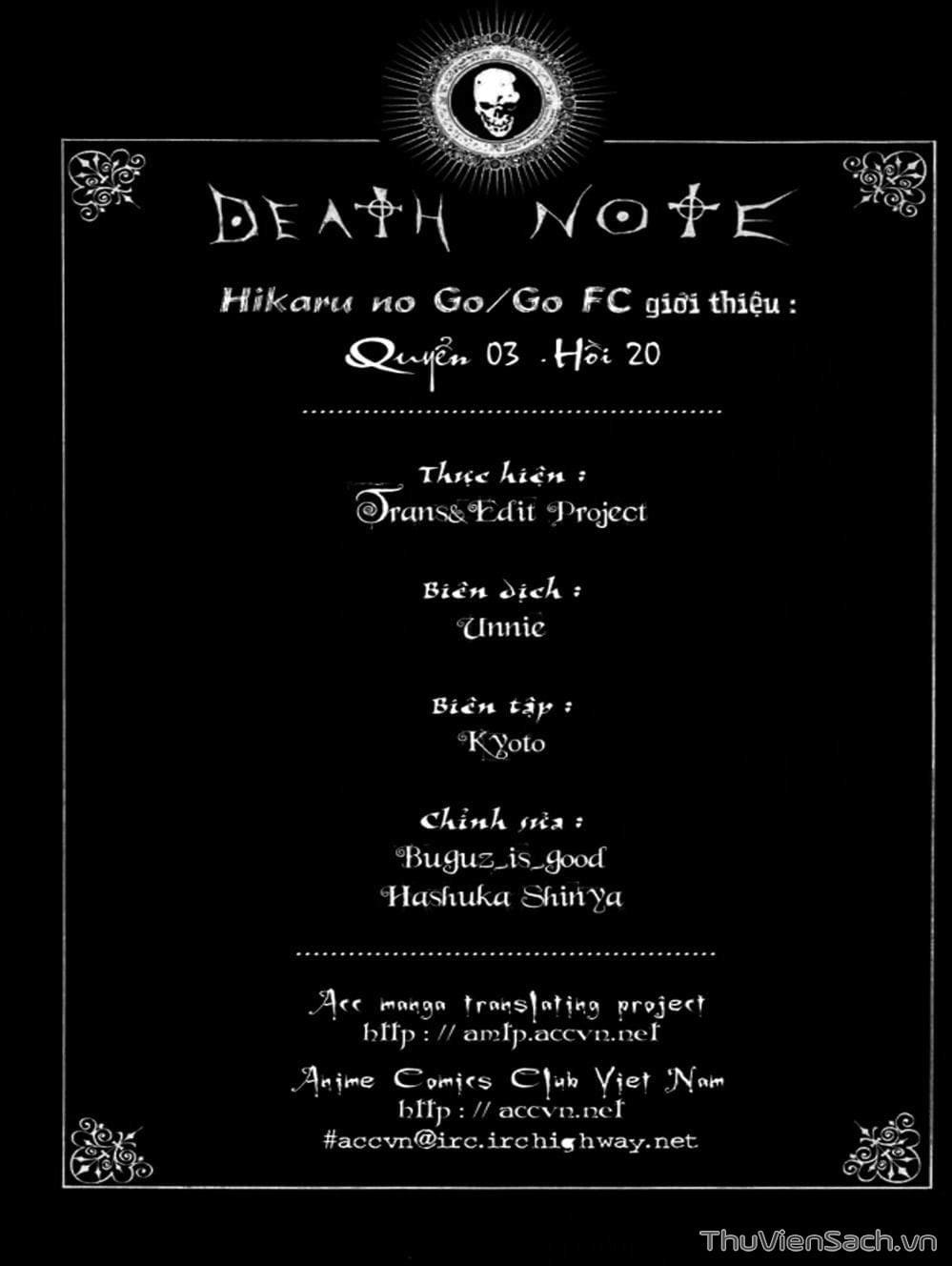 Truyện Tranh Cuốn Sổ Thiên Mệnh - Death Note trang 3