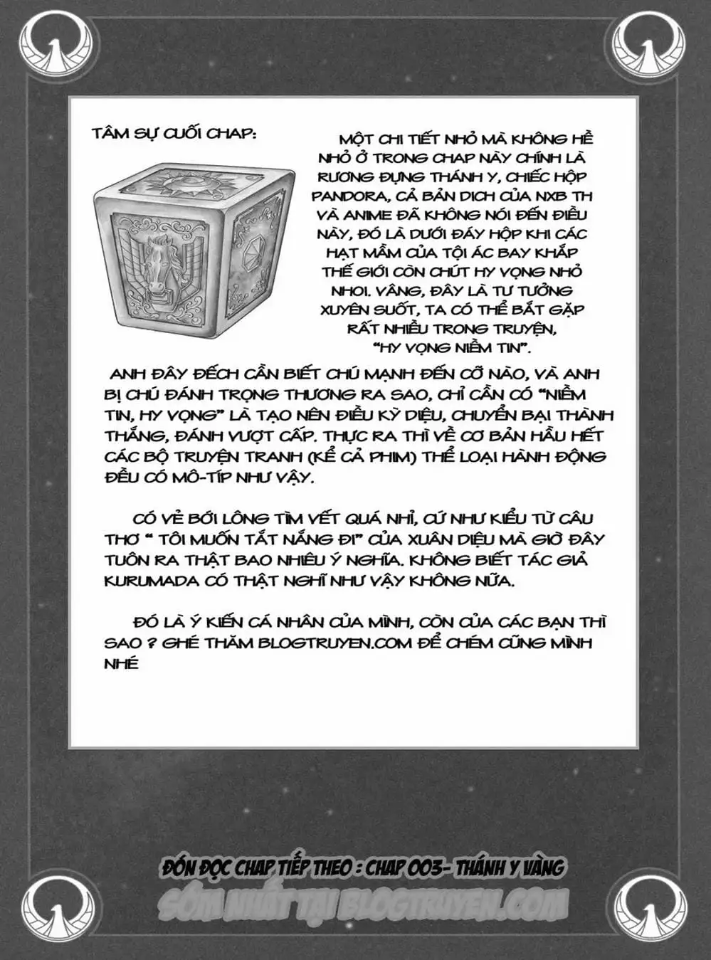 Truyện Tranh Áo Giáp Vàng - Saint Seiya trang 4