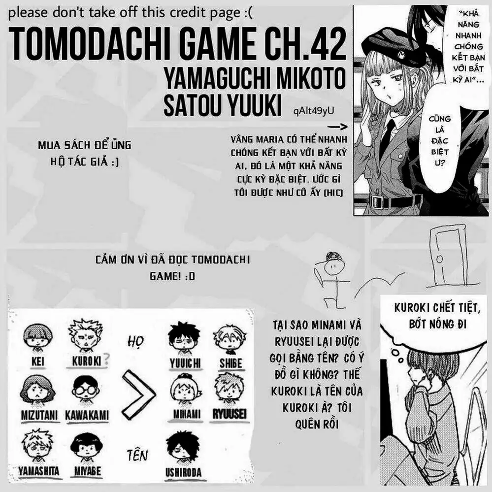 Truyện Tranh Trò Chơi Tình Bạn - Tomodachi Game trang 2