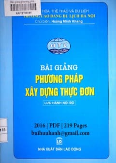 Bài Giảng Phương Pháp Xây Dựng Thực Đơn
