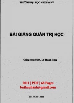 Bài Giảng Quản Trị Học