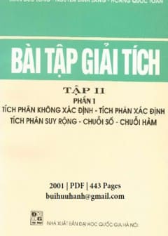 Bài Tập Giải Tích Tập 2 Phần 1-Tích Phân Không Xác Định