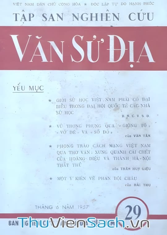 Ảnh bìa sách Tập San Nghiên Cứu Văn Sử Địa - Tập 29