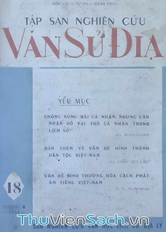 Ảnh bìa sách Tập San Nghiên Cứu Văn Sử Địa - Tập 18