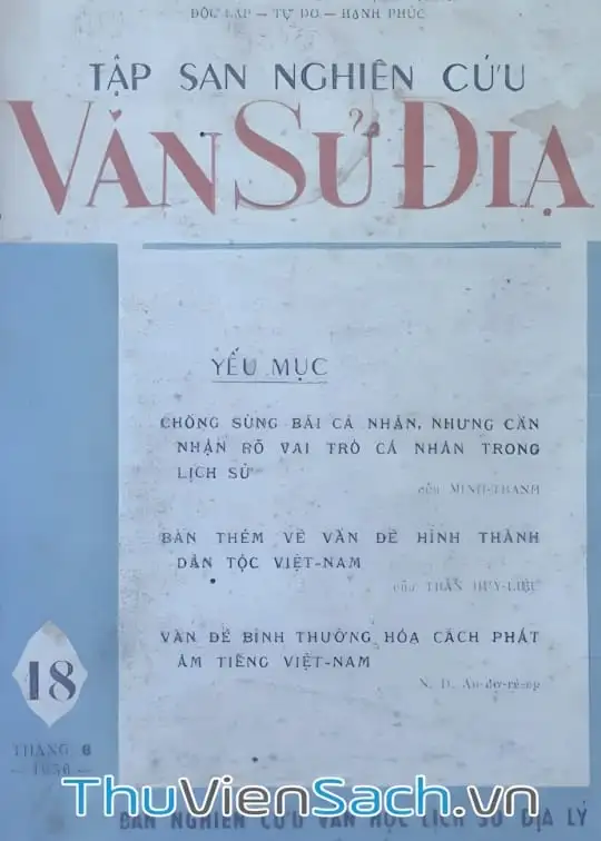 Ảnh bìa sách Tập San Nghiên Cứu Văn Sử Địa - Tập 18