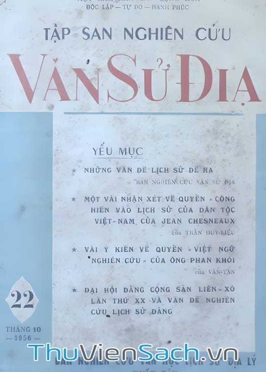 Ảnh bìa sách Tập San Nghiên Cứu Văn Sử Địa - Tập 22