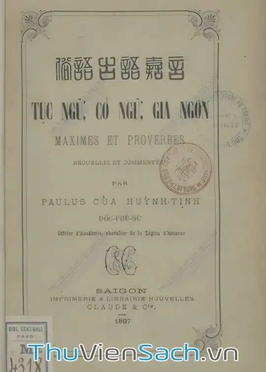 Ảnh bìa sách Tục Ngữ, Cổ Ngữ, Gia Ngôn