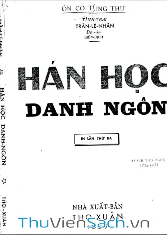 Ảnh bìa sách Hán Học Danh Ngôn