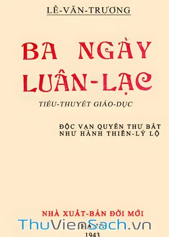 Ảnh bìa sách Ba Ngày Luân Lạc