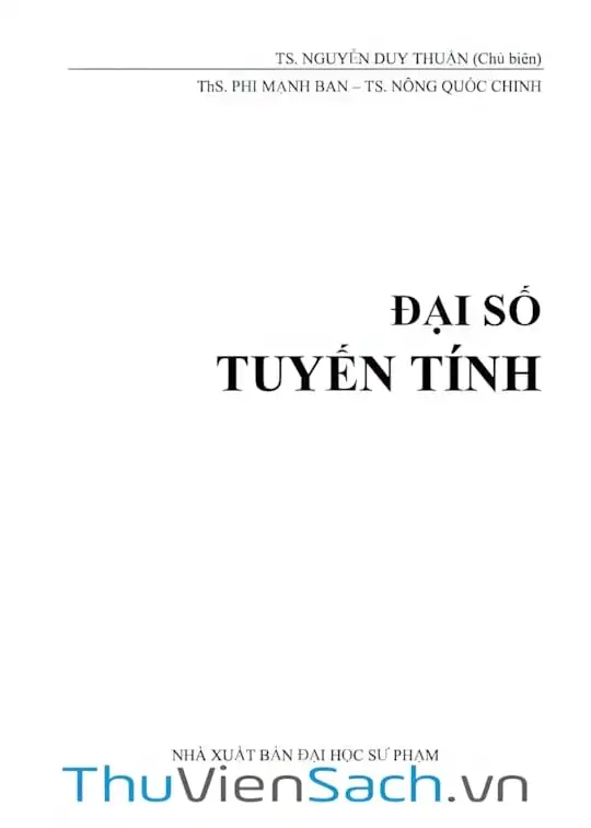 Ảnh bìa sách Đại Số Tuyến Tính
