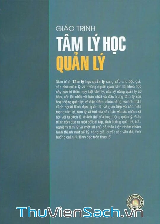 Ảnh bìa sách Giáo Trình Tâm Lý Học Quản Lý